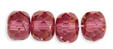 Gem-Cut Rondelle 6 x 4mm : Copper - French Rose