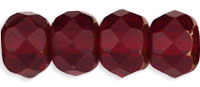 Gem-Cut Rondelle 6 x 4mm : Copper - Ruby