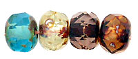 Gem-Cut Rondelle 6 x 4mm : Multi Color - Picasso