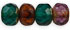 Gem-Cut Rondelle 6 x 4mm : Picasso - Multi Color - Dark Mix