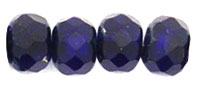 Gem-Cut Rondelle 6 x 4mm : Cobalt - Picasso