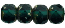 Gem-Cut Rondelle 6 x 4mm : Emerald - Picasso