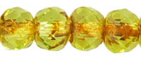 Gem-Cut Rondelle 6 x 4mm : Jonquil - Picasso