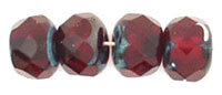 Gem-Cut Rondelle 6 x 4mm : Ruby - Picasso