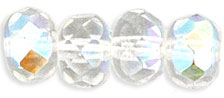 Gem-Cut Rondelle 6 x 4mm : Crystal AB