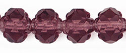 Small Rosebud Fire-Polish 6 x 5mm : Amethyst