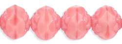 Small Rosebud Fire-Polish 6 x 5mm : Coral Pink