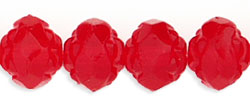 Small Rosebud Fire-Polish 6 x 5mm : Lt Siam Ruby