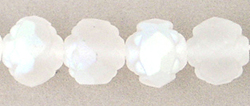 Small Rosebud Fire-Polish 6 x 5mm : Matte - Crystal AB