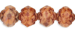 Small Rosebud Fire-Polish 6 x 5mm : Coral Pink - Picasso FULL