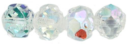 Small Rosebud Fire-Polish 6 x 5mm : Crystal AB