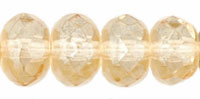 Gem-Cut Rondelle 7 x 5mm : Luster - Transparent Champagne