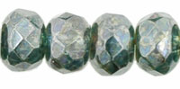 Gem-Cut Rondelle 7 x 5mm : Luster - Transparent Green