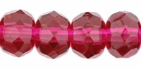 Gem-Cut Rondelle 7 x 5mm : Fuchsia