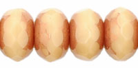 Gem-Cut Rondelle 7 x 5mm : Beige/Copper