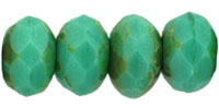 Gem-Cut Rondelle 7 x 5mm : Turquoise - Picasso