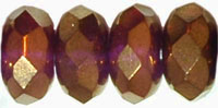 Gem-Cut Rondelle 7 x 5mm : Amethyst - Bronze Vega