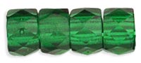 Faceted Crow Beads 6 x 4mm (2.5mm hole) : Green Emerald