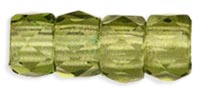 Faceted Crow Beads 6 x 4mm (2.5mm hole) : Olivine