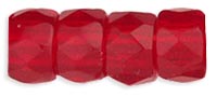 Faceted Crow Beads 6 x 4mm (2.5mm hole) : Ruby