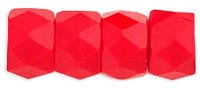 Faceted Crow Beads 6 x 4mm (2.5mm hole) : Opaque Red