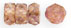 Fire-Polish 6 x 3mm - Rondelle : Luster - Transparent Topaz/Pink