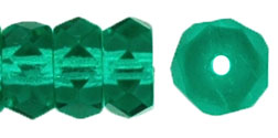 Fire-Polish 6 x 3mm - Rondelle : Emerald