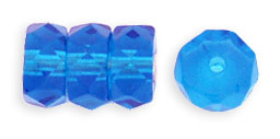 Fire-Polish 6 x 3mm - Rondelle : Capri Blue