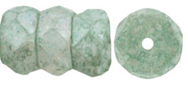 Fire-Polish 6 x 3mm - Rondelle : Luster - Stone Green