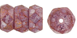 Fire-Polish 6 x 3mm - Rondelle : Luster - Stone Pink