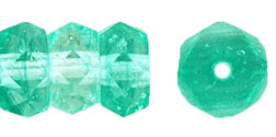 Fire-Polish 6 x 3mm - Rondelle : HurriCane Glass - Green Marine