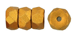 Fire-Polish 6 x 3mm - Rondelle : Matte - Metallic Goldenrod