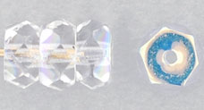 Fire-Polish 6 x 3mm - Rondelle : Crystal AB