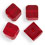 Faceted Cubes 6mm : Ruby