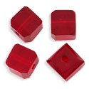 Faceted Cubes 6mm : Ruby