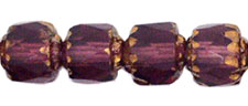 Antique Style Octagonal 6mm - Bronze : Amethyst