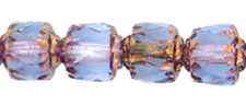 Antique Style Octagonal 6mm - Bronze : Lt Sapphire