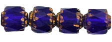 Antique Style Octagonal 6mm - Bronze : Cobalt