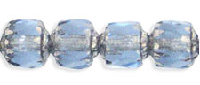 Antique Style Octagonal 6mm - Silver : Lt Sapphire