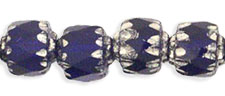 Antique Style Octagonal 6mm - Silver : Cobalt