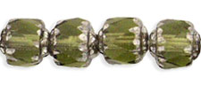 Antique Style Octagonal 6mm - Silver : Olivine