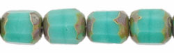 Antique Style Octagonal 6mm : Opaque Turquoise