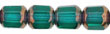Antique Style Octagonal 6mm - Bronze (smooth) : Emerald