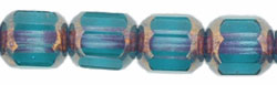 Antique Style Octagonal 6mm - Bronze (smooth) : Teal