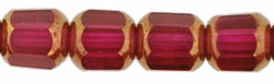 Antique Style Octagonal 6mm - Bronze (smooth) : Fuchsia