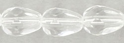 Fire-Polish 7 x 5mm - Teardrop : Crystal