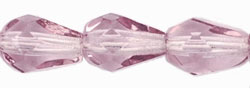 Fire-Polish 7 x 5mm - Teardrop : Lt Amethyst