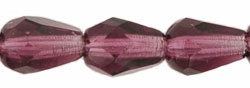 Fire-Polish 7 x 5mm - Teardrop : Amethyst