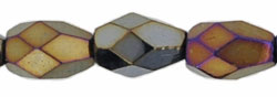 Fire-Polish 7 x 5mm - Teardrop : Iris - Brown