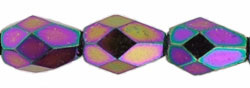 Fire-Polish 7 x 5mm - Teardrop : Iris - Purple